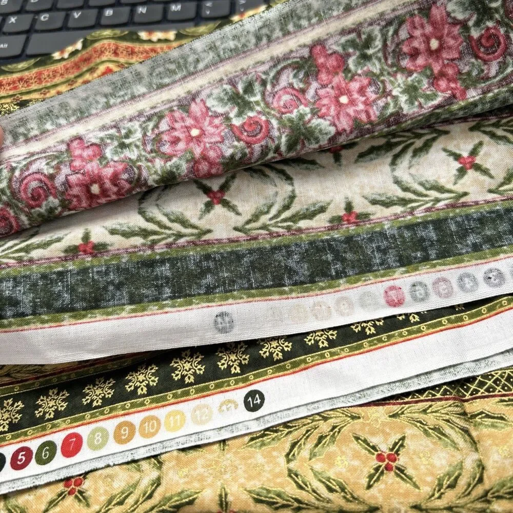 Christmas Memories Cotton Quilting Fabric Judy Hansen Holiday Florals 2 Yards